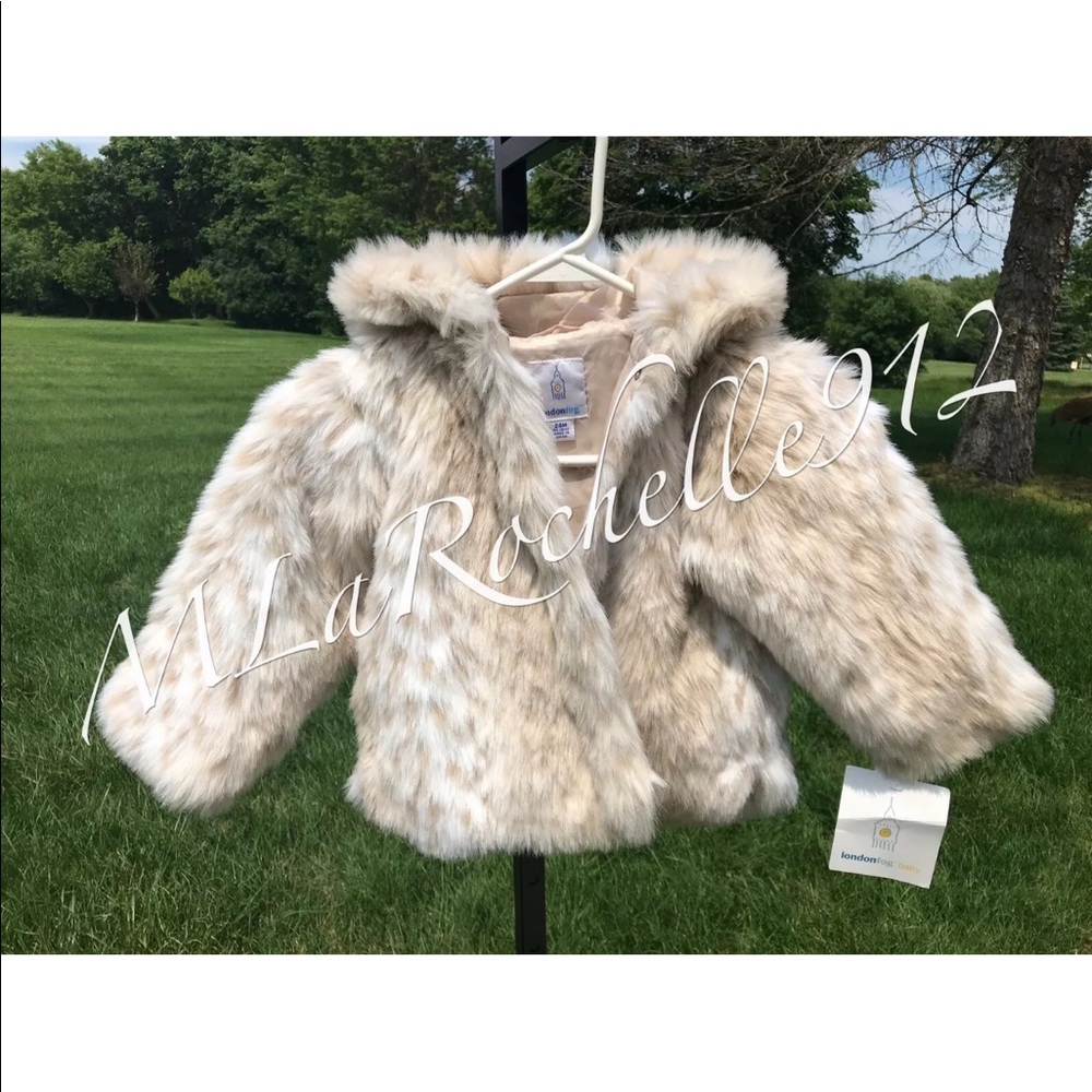 London Fog faux fur jacket coat 24M